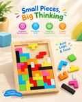 Wooden Tetris Puzzle Board