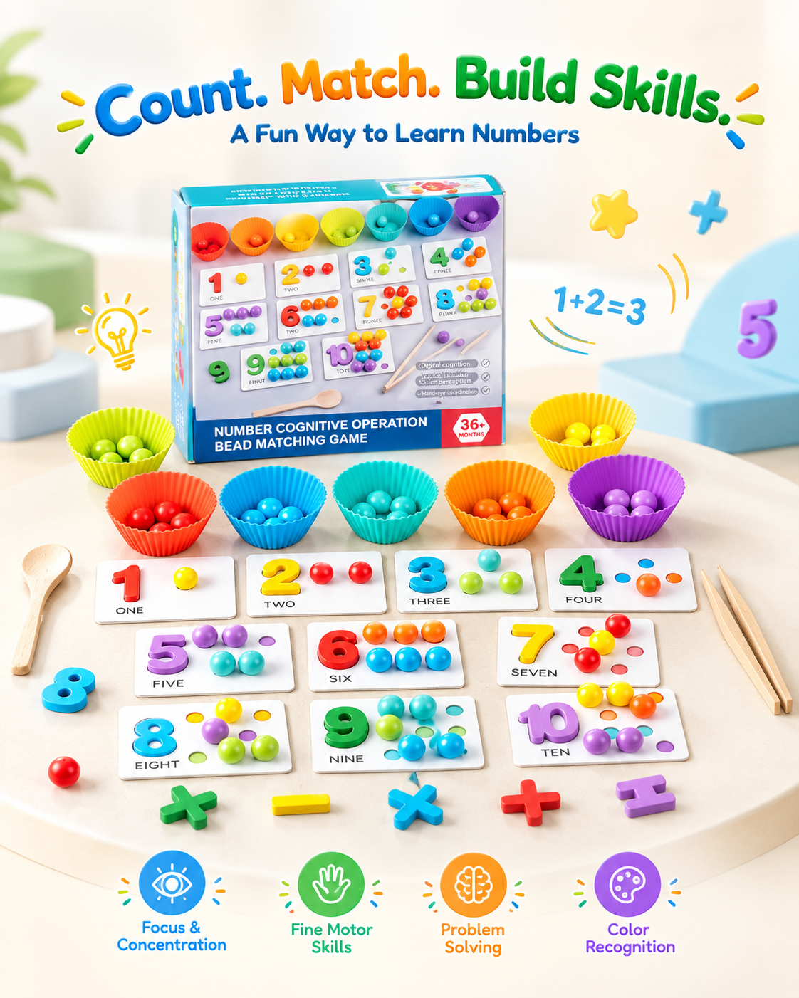 Number Cognitive Operation Bead Matching Game