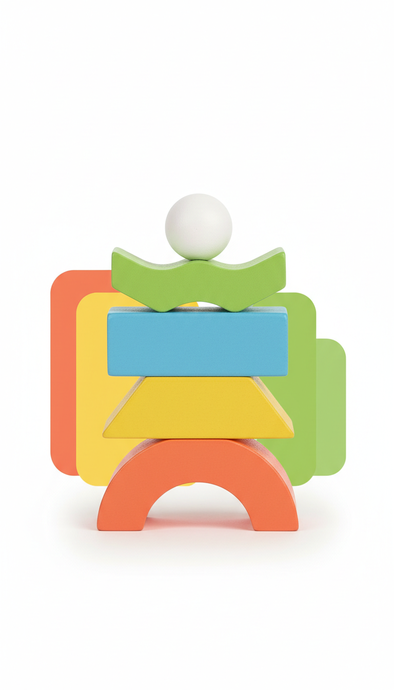 Wooden Stacking Blocks Rainbow Set